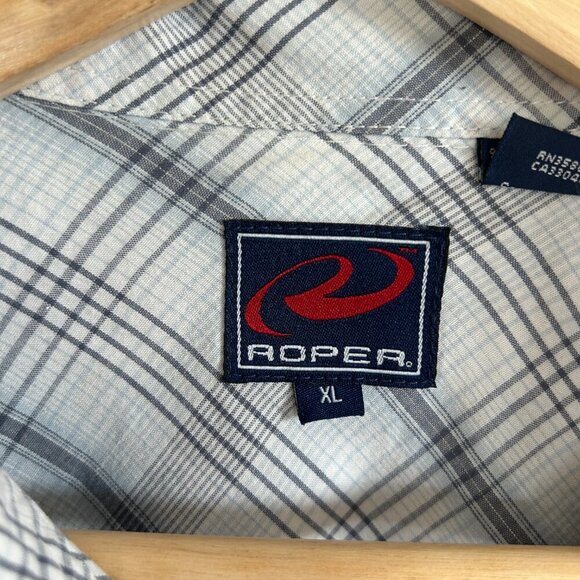 Roper Shirt Pearl Snap Embroidered Plaid Metallic Western Rodeo Cowboy - Picture 8 of 9